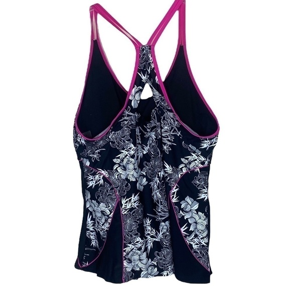 Women’s tankini black and white size 3X  bathing suit top razor back - Picture 3 of 5